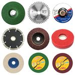 MLD CFWAP270 4" Grinding Wheels/Discs Suitable for Cutting Wood/Metal/Brick/Marble, Grinding, Polishing and Buffing set (4 Inch, Random Colour) -Pack of 9