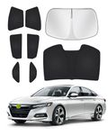 Canvcle Windshield Sunshades for Honda Accord 2018-2022 Side Rear Window Shade Cover Set Window Sun Visor Blocker Privacy Protection Keep Vehicle Cool Black 8PCS