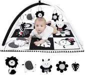 Lovvie & Joy Baby Play Activity Gym Tummy Time Mat for Infant,Baby Gyms & Playmats for Babies 0 to 3 6 9 12 Months with 5 Toys for Early Sensory Exploration and Motor Skill Development
