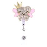 Tooth Fairy Badge Reel, Dental Hygienist Retractable ID Badge Holder, Pediatric Dentist Badge Reel