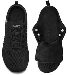 Geweo Minimalistas Zapatillas Invierno Hombres Mujeres Barefoot Shoes Puntera Ancha Descalzos Zapatos Cálido Ligeras Flexibles Antideslizante Cómodas y Calentitas Negro 39EU