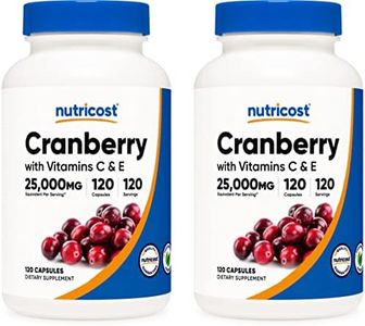 Nutricost Cranberry Extract (25,000mg) (120 Capsules) with Vitamin C & Vitamin E