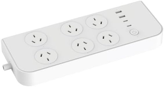 Brilliant Smart 6 Outlet Powerboard with Dual USB A & C. Individual Outlet and USB Control and Automation via Free BrilliantSmart app