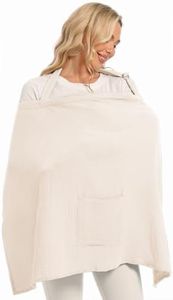 Wimst Muslin Nursing Cover Breastfeeding for Women, Soft and Breathable Breastfeeding Cover with Rigid Hoop for Nursing Apron (Cream)