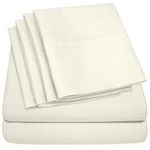 Deep Pocket Queen Sheets - 6 Piece 1500 Supreme Deluxe Collection Up to 21" Extra Deep Pocket Ultra Soft Queen Sheet Set Deep Pocket Bedding, Extra Deep Queen, Ivory