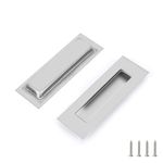 RadiantDecor 2 Pack 5.9" Pocket Door Pull Brushed Nickel Sliding Door Handle Pocket Door Hardware Recessed Door Pull for Pocket Door Closet Door