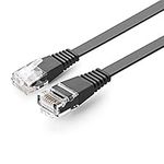 Enterest Black Ultra Slim Flat Profile RJ45 Cat 6 Flat Ethernet Cables with High-Speed for Computers/Modem/Smart Televisions/Router/LAN/Printer/MAC/Laptop/Playstation 3/4/Xbox (32.8 Feet)