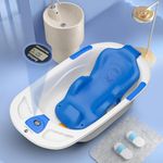 StarAndDaisy Baby Bath Tub with Temperature Sensor for New Born Baby Kids of 0 to 3 Years Anti-Slip Kids Bathtub for Baby Shower, Baby Bather (Blue)