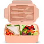 IJIAMY Lunch Box, 1400ml Bento Lunch Box for Adults and Kids, Lunch Container with 3 Compartments, Lunch Box with Cutlery, Dishwasher, BPA Free Sandwich Box