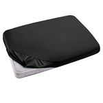 Hafaa Double Fitted Sheet – 25 cm Deep Easy Care Super Soft Brushed Microfibre Black Bed sheet Double - Fade Resistant (137 x 191cm)