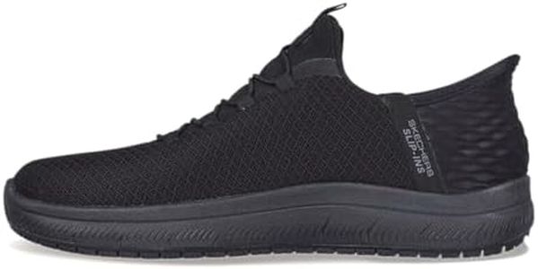 Skechers Women's Hands Free Slip-ins Summits Sr Food Service Shoe, Black, 8.5 Wide