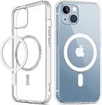 Amozo Polycarbonate Case For Iphone 14 6.1" Compatible With Mag-Safe Wireless Charging, Shockproof Phone Bumper Cover, Back Case Cover For Iphone 14 (Clear Magsafe)