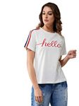 Miss Chase Women's White 100% Cotton Printed T-Shirt(MCAW19TS50-13-82-02,White,X-Small)