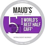 Maud's Half Caff Coffee Pods, 100 ct | World's Best Half Caff Flavor | 100% Arabica Medium Roast Coffee | Solar Energy Produced Recyclable Pods Compatible with Keurig K Cups Maker