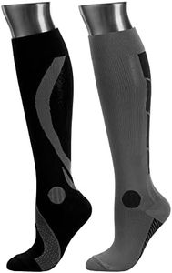 BE SHAPY Sports Compression Athletic Knee High Socks Medias Deportivas Largas 2 Pack