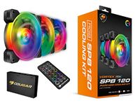 Cougar Hydraulic Vortex RGB SPB 120 mm PMW HDB Cooling Kit with addressable RGB Lighting, Core Box v2, Remote Controller and Three Vortex RGB SPB 120 Cooling Fans (3 Pack) (CF-V12SET-SPBRGB)