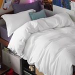 Bedsure Twin/Twin XL Duvet Cover Kids - Soft Double Brushed Duvet Cover Twin, 2 pcs, Includes 1 White Kids' Duvet Cover (68"x90") with Zipper Closure & 1 Pillow Sham, NO Comforter