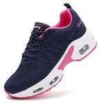 Running Shoes for Women Trainers Ladies Memory Foam Comfort Gym Sneakers Air Cushion Arch Support Plantar Fasciitis Orthopedic Shoes Navy UK 6