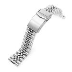 MiLTAT 20mm Super-J Louis 316L Stainless Steel Watch Bracelet Straight End, V-Clasp Brushed, stainless steel