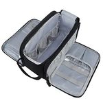 Gloppie Water- Resistant Toiletry Bag for Men - Portable Travel Wash Bag Toiletries Cosmetic Organizer Make up Bag - Foldable Shaving Dopp Kit Gym Bags Shower Bathroom Accessory（Black）