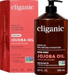Cliganic Jojoba Oil Non-GMO, Bulk 946ml | 100% Pure, Natural Cold Pressed Unrefined Hexane Free Oil for Hair & Face