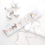 Ginger Ray White & Rose Gold Foiled Mummy To Be Baby Shower Sash - Twinkle