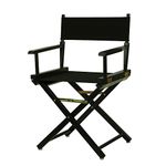 Casual Home 18-Inch Director Chair Black Frame, Black Canvas