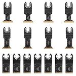 Geegear 15PCS Universal Oscillating Tool Oscillating Saw Blades, Titanium Oscillating Multitool Blades for Metal and Hard Material, Multi Tool Blades Kits Fit Dewalt Bosch Worx Milwaukee Ryobi