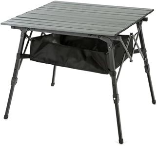 ARROWHEAD OUTDOOR 39" Aluminum Folding Camp Roll Up Table w/Adjustable Height, Undertable Mesh Storage, Carry Bag