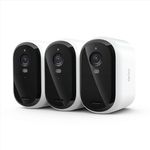 Arlo Essential XL Security Camera 2K (3rd Gen, 2025 Release) - Wireless Outdoor Camera, 4X Battery Power, Person Recognition, Package Detection, 1-Month Trial of Secure Plan, 3 Cam, White
