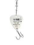 15th Wedding for Men 15 Year Anniversary Fishing Hook Gifts for Husband Christmas Birthday Valentines Day