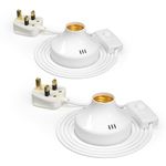 TobeBright E27 Bulb Holder, Screw E27 Lamp Holder, 100W Max, 1.8m Cable with UK Plug and Switch, E27 Table Lamp for Desktop, Bedroom, Living Room, Workroom, Basement, AC 220-240V, No Bulb, 2-Pack