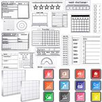Outus 32 Pcs Clear Journal Stamps Set includes 18 Pcs Silicone Calendar Planner Month Week Date Organizer 12 Pcs Colorful Craft Ink Pad 2 Pcs Clear Stamping Blocks for Scrapbooking Card Making