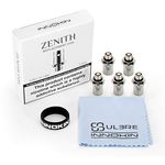 Innokin 5 Pcs Zenith Coil 0.8 ohm for Zenith Tank, Original Atomizer Replacement Coils with ULBRE Cleaning Cloth and Vapeband, E Cig Cigarettes Vaporizer Vape Pen Accessories, Genuine Long Lasting