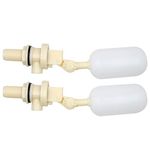 Float Ball Valve Plastic Water Float Valve 1/2 Inch Mini Float Valve with Adjustable Arm for Automatic Water Level Control of Water Tank, 2 Pieces