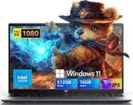 15.6" Laptop Computer with Processor(Up to 3.6GHz), 16GB RAM 512GB SSD Laptop, Windows 11 Pro Traditional Laptops with FHD Screen, Webcam, Light&Thin, HDMI, Type-C, USB3.2