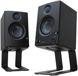 HumanCentric Desktop Speaker Stands Pair for Desk Speakers, Studio Speaker Riser, Medium and Small Bookshelf Speakers, Studio Monitor Stand, Computer Gaming Desk Speaker Stand, (Black)