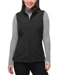 33,000ft Women's Softshell Full Zip Gilet Fleece Lined Windproof Vest Outerwear Lightweight Sleeveless Jacket for Running Hiking Golf Black L/UK 14