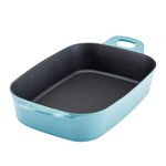 Rachael Ray NITRO Cast Iron Roasting Lasagna Pan/Baking Dish, Roaster/Rectangular, 9 Inch x 13 Inch, Agave Blue