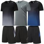 BOOMCOOL Gym Clothes for Men Workout Shirts Sets Outfits 3 Pack for Running Football Athletic Exercise Fit for Out T Sports