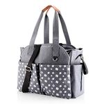 Baby Diaper Bag Tote, Large Travel Toddler Diapers Bags, Baby Changing Nappy Weekender Bag Crossbody Shoulder Bag for Baby Shower Gifts (Grey)