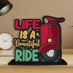 Art Vibes Wooden Idols And Figurine Life Is A Beautiful Ride Quotes Table Decor For Office Desk Showpiece|Home Decoration|Living Room|Modern Gifting Item(Sp_1116N)