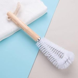 The Better Home Glass and Bottle Cleaning Brush | Normal and Baby Bottle Cleaner Brush | Sleek Wooden Handle & Ultra Soft Bristles