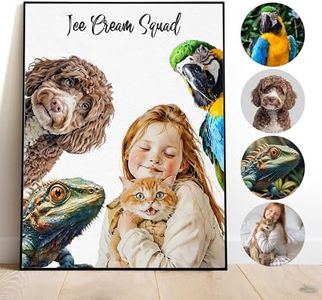 Gleamify Custom Pet Portrait from Photo,Cat/Dog Memorial Gifts,Personalized Dog Wall Art in Watercolor Style| (JOY)