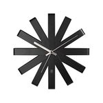 Umbra Ribbon Wall Clock Black, Metal 30.5 x 30.5 x 5.7 cm