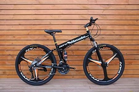 ZA ENTERPRISES Foldable Mountain Bicycle | Cycle with 21 Speed Gear & Double Disc Brake | Black, 26 inch