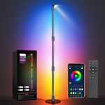 DBCMEW LED Floor Lamp, 360° RGB Detachable Corner Floor Lamp with Spotlight, 16 Million Colour Changing Standing Lamp with Music Sync & Timing, App & Remote Control, Mood Light for Living Room