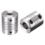 sourcing map 2PCS Motor Shaft 8mm to 12mm Helical Beam Coupler Coupling 25mm Dia 30mm Length