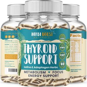 Thyroid Support with Iodine ǀ 1069mg Extra Strength Supplement for Metabolism, Energy, Focus, Fatigue, Stress & Anxiety with Ashwagandha, L-Tyrosine, Zinc, Selenium & More