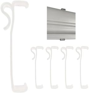 Amazing Drapery Hardware 3.5 Inch Clear Valance Clips for Top Blind Brands & Window Shades, 5-Pack - Sturdy Plastic Brackets, Ideal for Wood, Faux Wood & Metal Treatments in Home & Office Settings